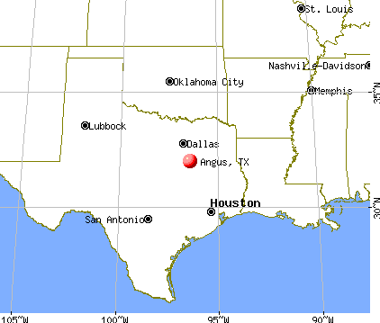 Angus, Texas map