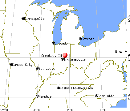 Orestes, Indiana map