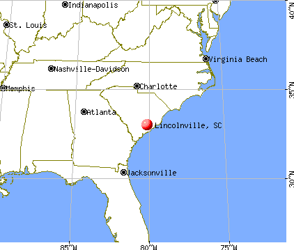 Lincolnville, South Carolina map