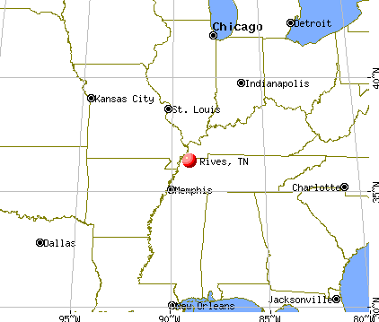 Rives, Tennessee map