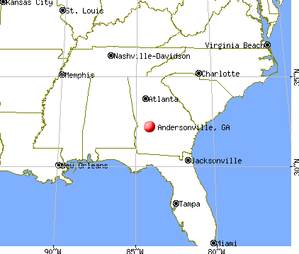 Andersonville, Georgia map