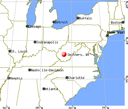 Smithers, West Virginia map