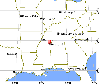 Rienzi, Mississippi map