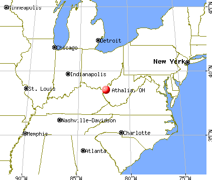 Athalia, Ohio map