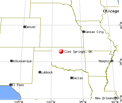 Cleo Springs, Oklahoma map