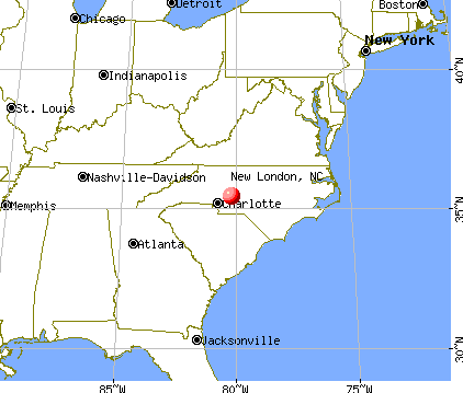 New London, North Carolina map