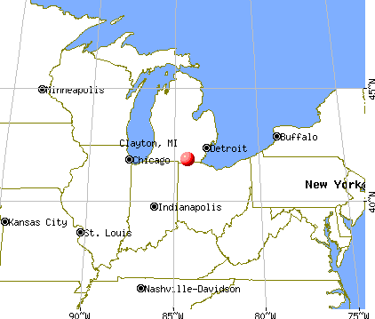Clayton, Michigan map
