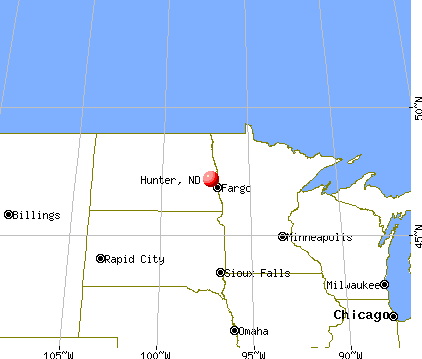 Hunter, North Dakota map