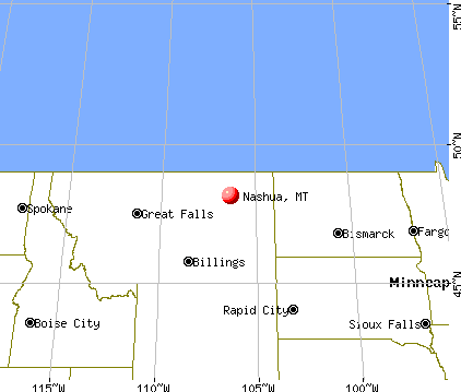 Nashua, Montana map