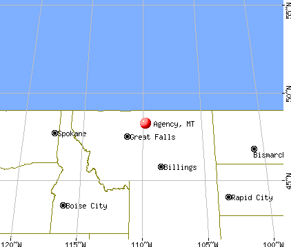 Agency, Montana map