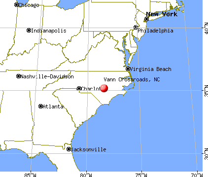 Vann Crossroads, North Carolina map