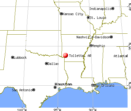 Tollette, Arkansas map
