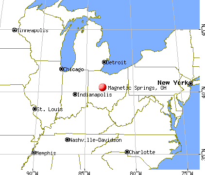 Magnetic Springs, Ohio map