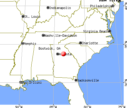 Bostwick, Georgia map