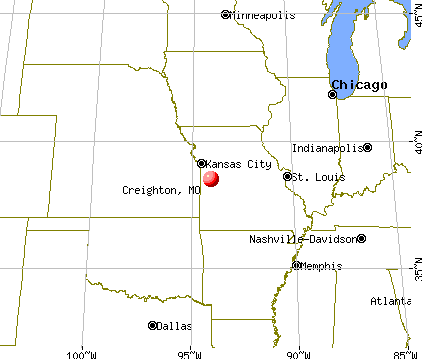 Creighton, Missouri map