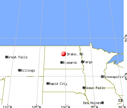 Drake, North Dakota map