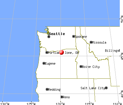 Ione, Oregon map
