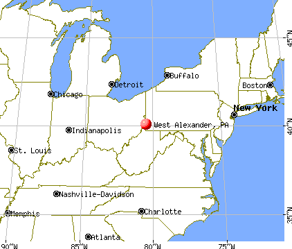 West Alexander, Pennsylvania map
