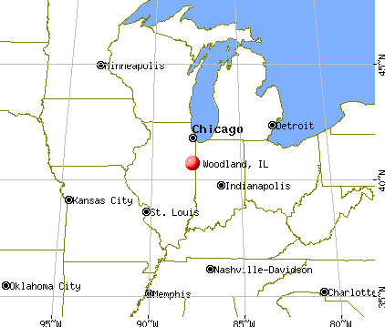 Woodland, Illinois map