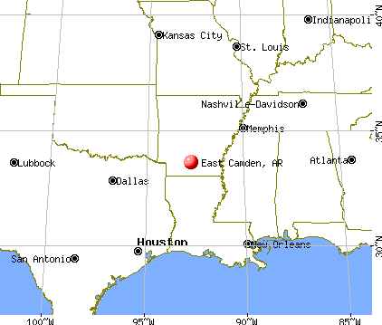 East Camden, Arkansas map