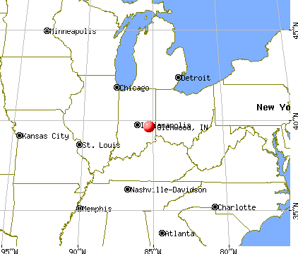 Glenwood, Indiana map