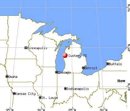 Custer, Michigan map