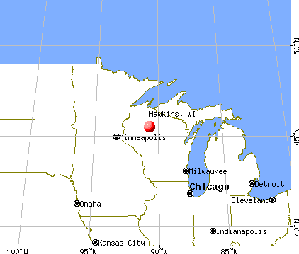 Hawkins, Wisconsin map