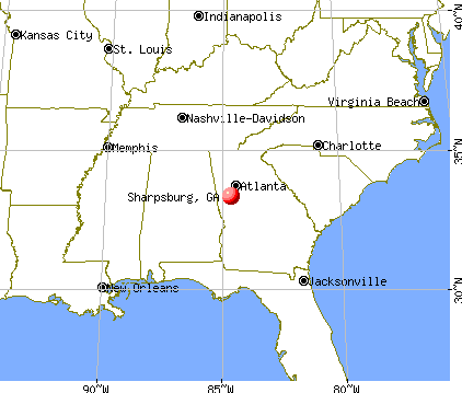 Sharpsburg, Georgia map
