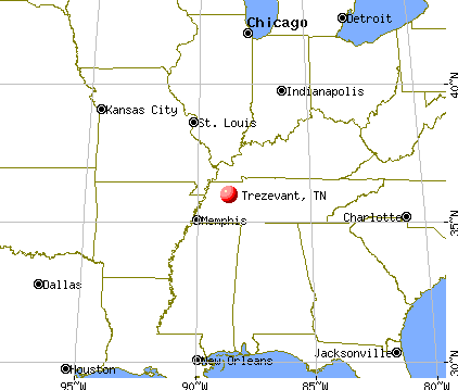 Trezevant, Tennessee map