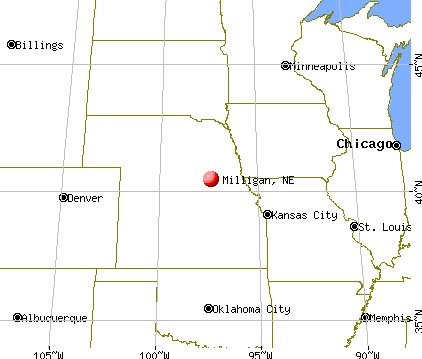 Milligan, Nebraska map