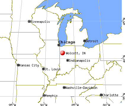 Wolcott, Indiana map