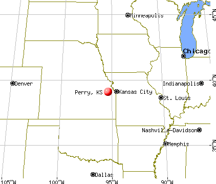 Perry, Kansas map