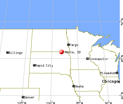 Hecla, South Dakota map