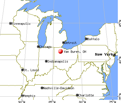 Van Buren, Ohio map