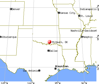 Milburn, Oklahoma map