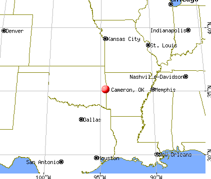 Cameron, Oklahoma map