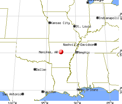 Menifee, Arkansas map