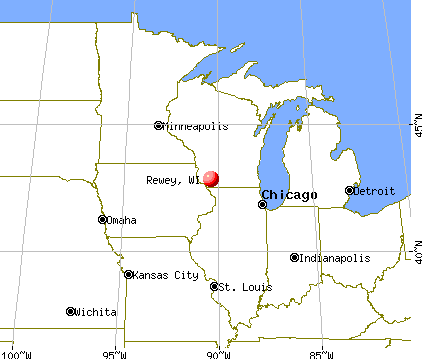 Rewey, Wisconsin map