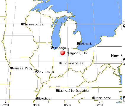Claypool, Indiana map
