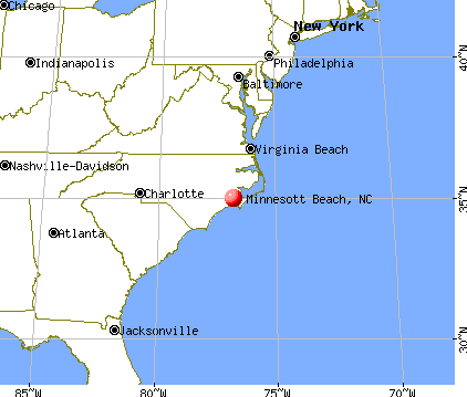 Minnesott Beach, North Carolina map