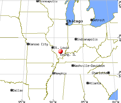 Ewing, Illinois map
