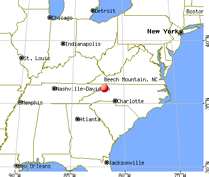 Beech Mountain, North Carolina map