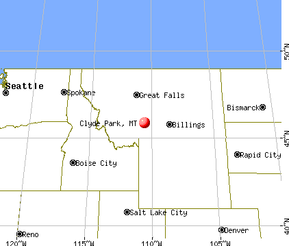 Clyde Park, Montana map