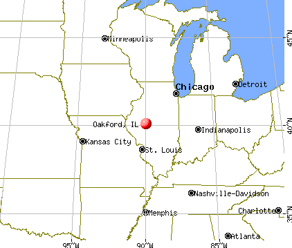 Oakford, Illinois map