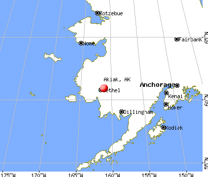 Akiak, Alaska map