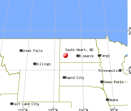 South Heart, North Dakota map
