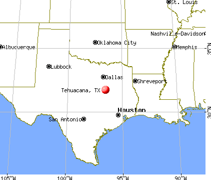 Tehuacana, Texas map