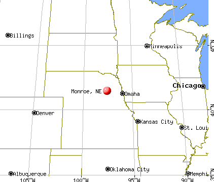 Monroe, Nebraska map