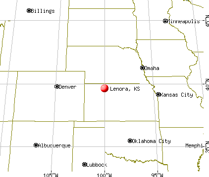 Lenora, Kansas map