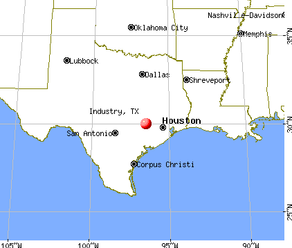 Industry, Texas map